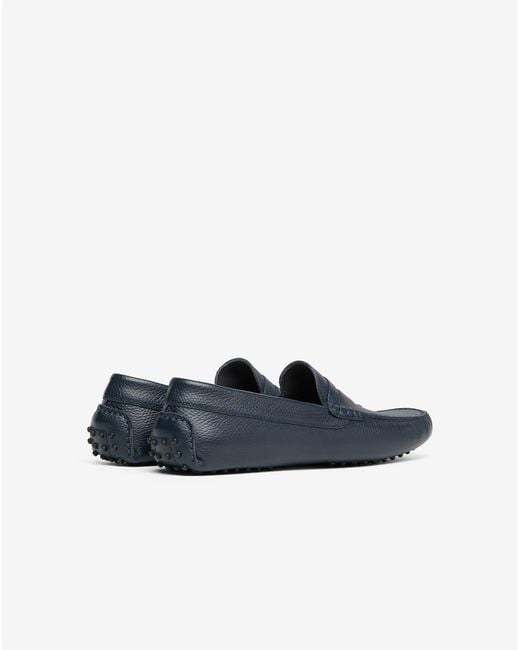 Corneliani Blue Leather Loafers for men