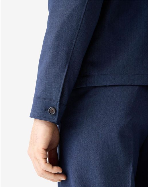 Corneliani Blue Wool, Silk And Mohair Overshirt for men
