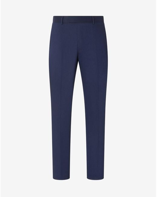 Corneliani Blue Linen, Wool And Mohair Chinos for men
