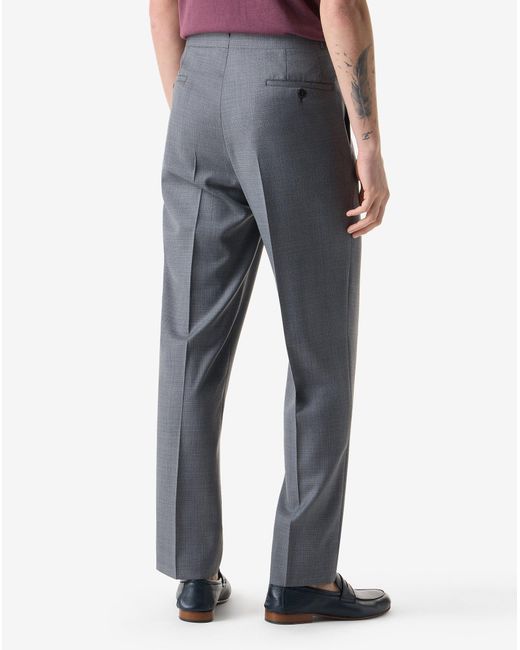 Corneliani Blue 2-Pleat Pure 120's Wool Trousers for men