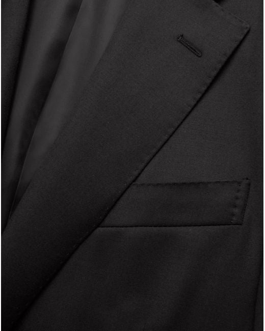 Corneliani Black Lined Wool Suit for men