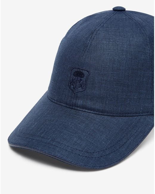 Corneliani Blue Wool, Linen And Silk Baseball Cap for men