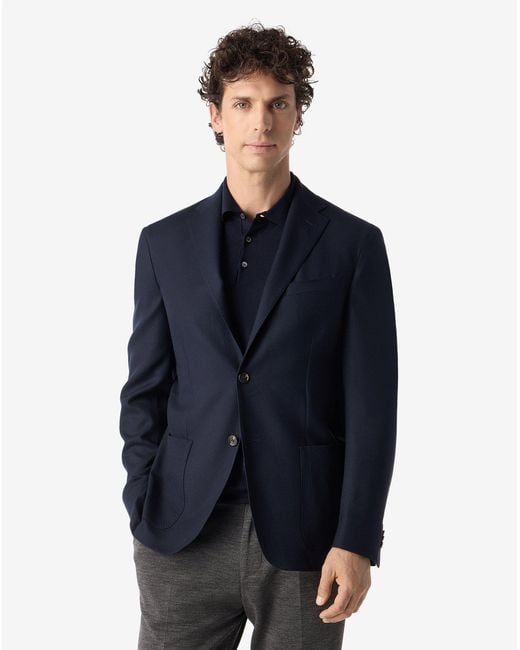 Corneliani Blue 160's Pure Wool Flannel Jacket for men