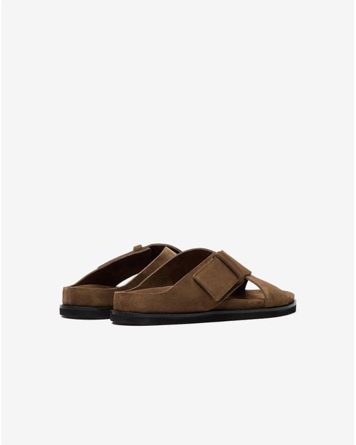 Corneliani Brown Light Sandals With Suede Crossover Straps for men