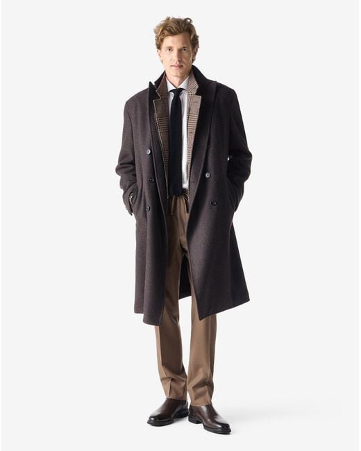Corneliani Blue Soft Wool And Cashmere Twill Coat for men