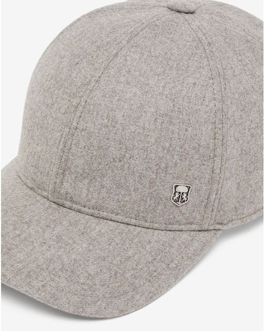 Corneliani Gray Wool Flannel Baseball Cap for men