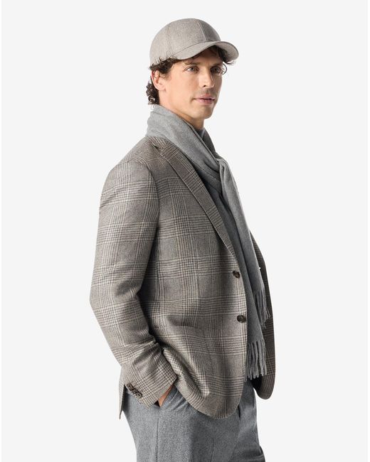 Corneliani Gray Melange Glen Plaid Pure Cashmere Jacket for men