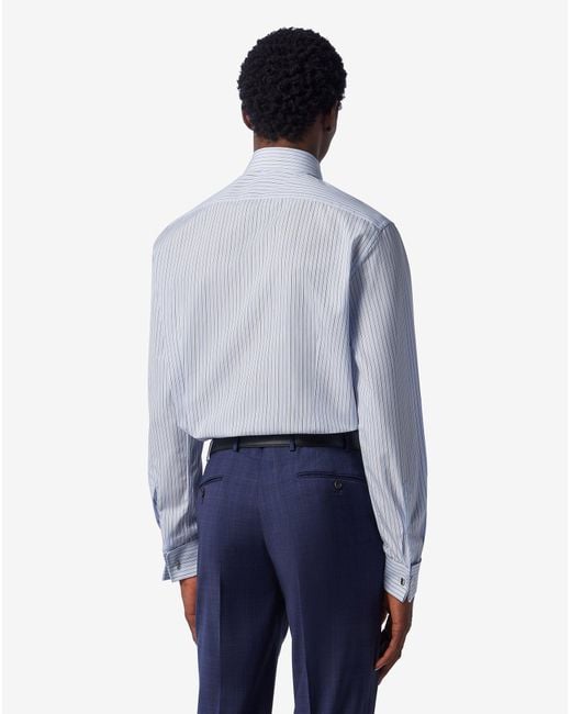 Camicia Con Riga Azzurra E Nera di Corneliani in Blue da Uomo