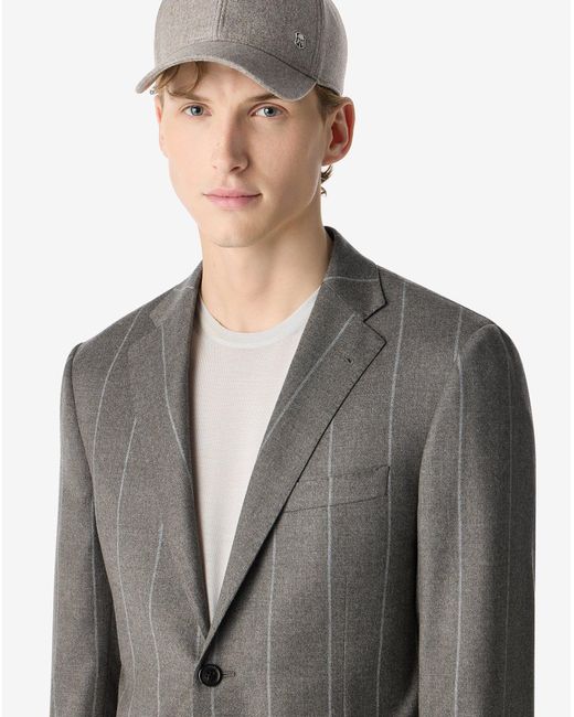Corneliani Gray Pinstripe 130's Wool And Silk Suit for men