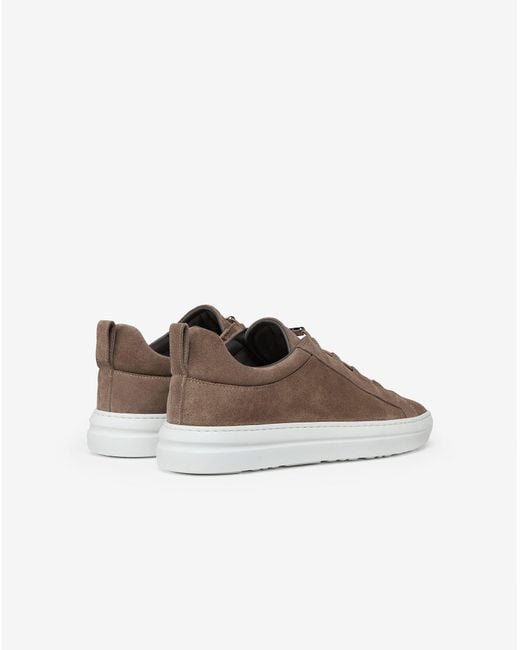 Corneliani Brown Taupe Slip-On Trainers With Elastic Suede Lacing for men
