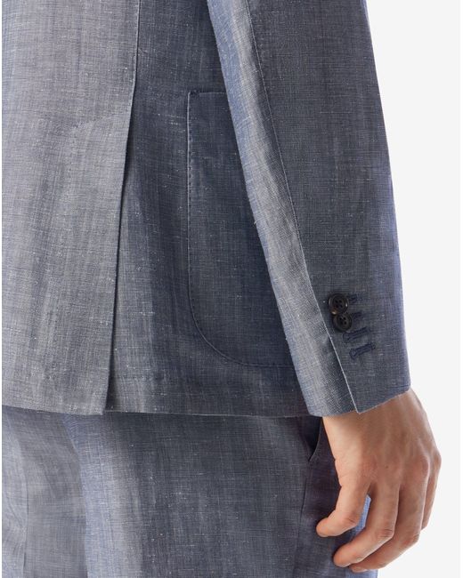 Corneliani Blue Denim Wool And Linen Suit for men