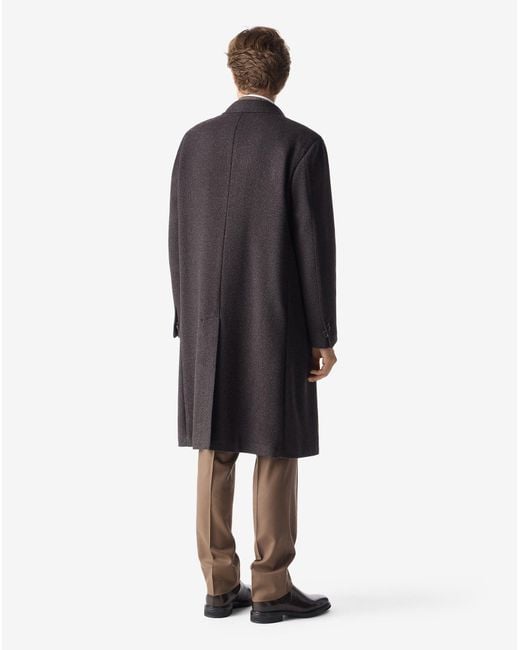 Corneliani Blue Soft Wool And Cashmere Twill Coat for men