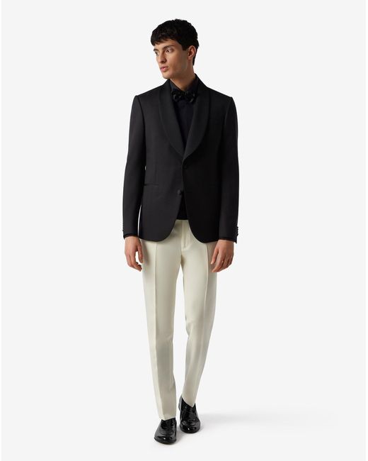Corneliani Black 3D Chevron Wool Tuxedo Jacket for men