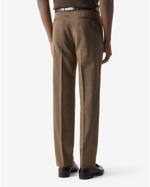 Corneliani Brown Wool And Stretch Linen Suit for men