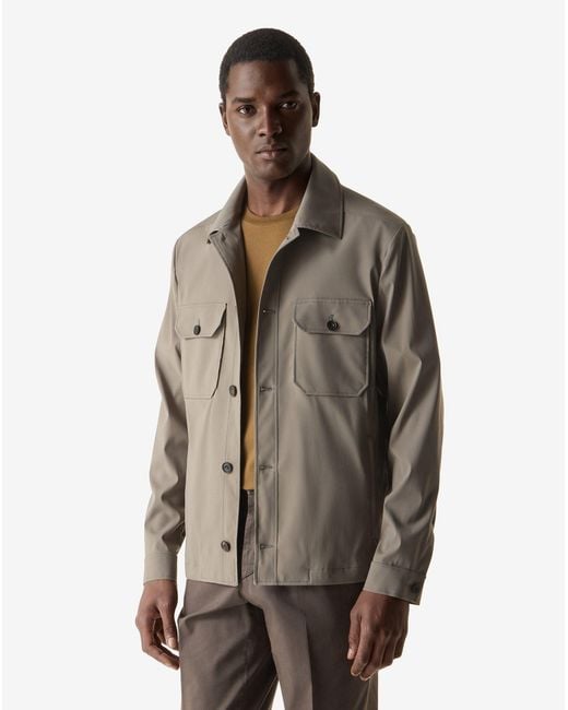 Corneliani Gray Technical Wool Overshirt for men