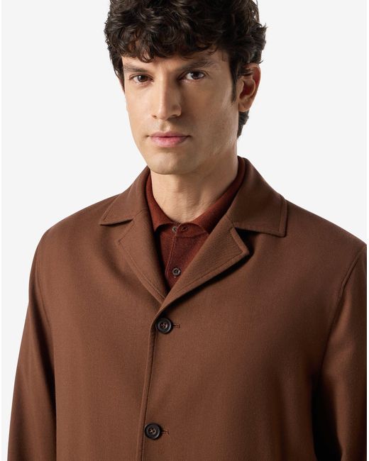 Corneliani Brown Ultra Fine 160's Wool Overshirt for men