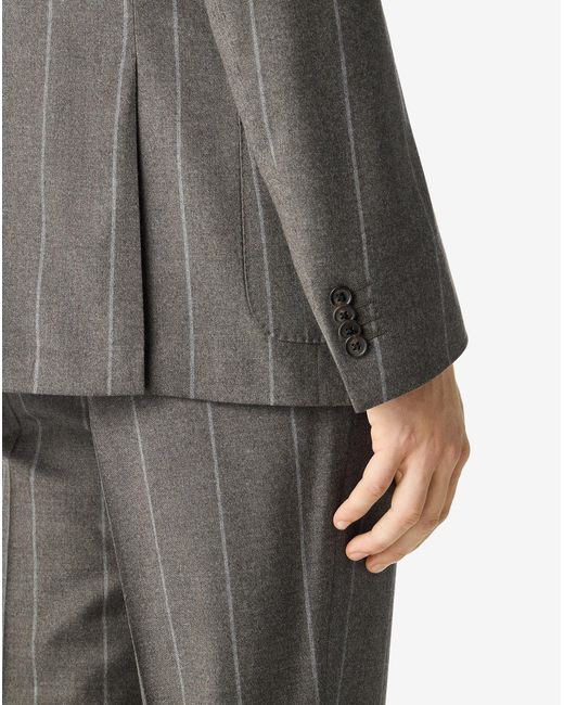 Corneliani Gray Pinstripe 130's Wool And Silk Suit for men