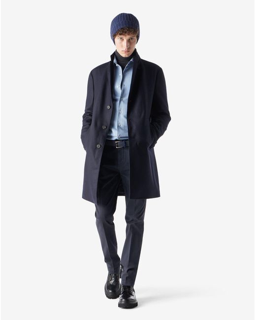 Corneliani Blue Stretch Cotton Gabardine Chino Trousers for men
