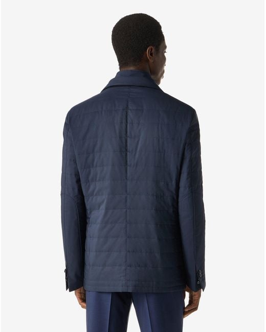 Corneliani Blue Water-Repellent Jacket With Inner Vest for men