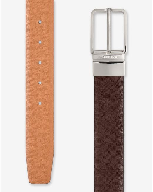 Corneliani Brown Dark Leather Belt for men