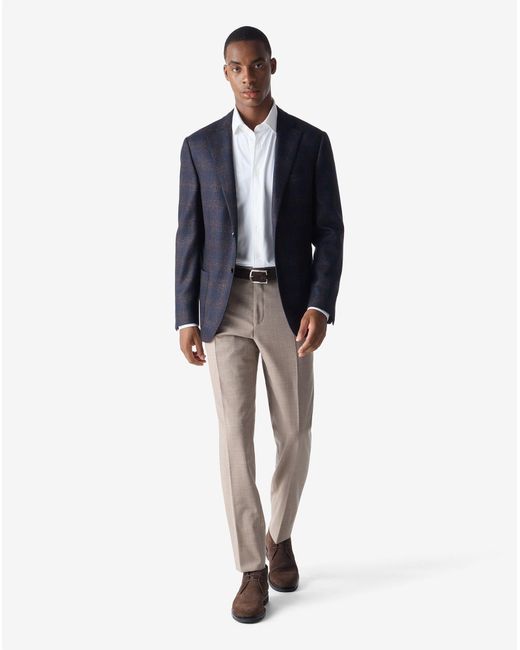 Corneliani Gray Stretch Wool Bengaline Trousers for men