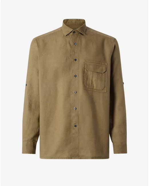Corneliani Brown Pure Linen Shirt for men
