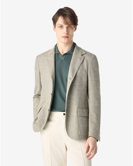 Corneliani Natural Light Wool, Silk And Stretch Cotton Jacket for men