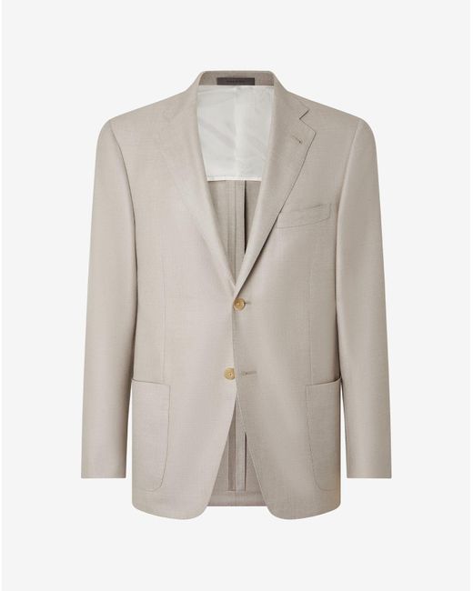 Corneliani Gray Wool, Silk And Linen Jacket for men