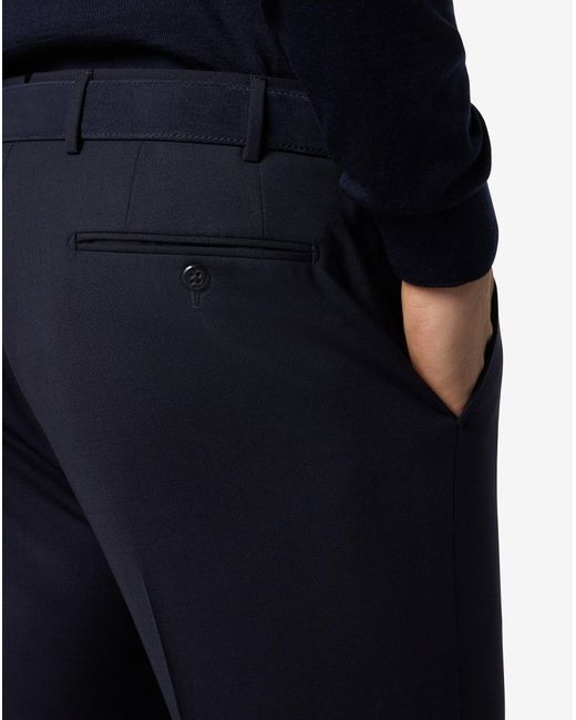 Corneliani Blue Stretch Wool Bengaline Trousers for men