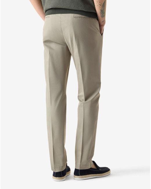Corneliani Natural Light Garment-Dyed Gabardine Trousers for men