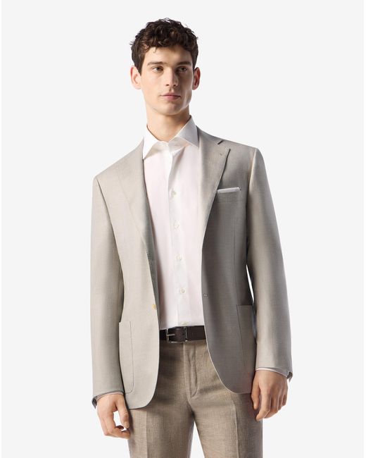 Corneliani Gray Wool, Silk And Linen Jacket for men