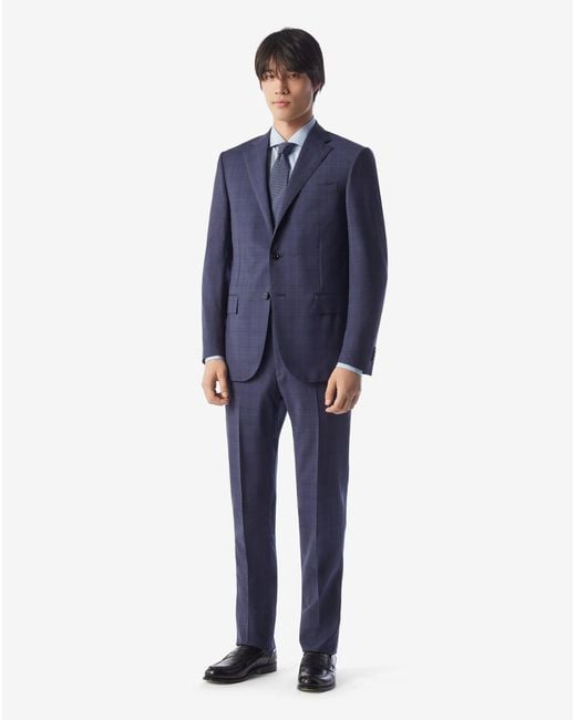 Corneliani Blue Tropical Wool Suit for men