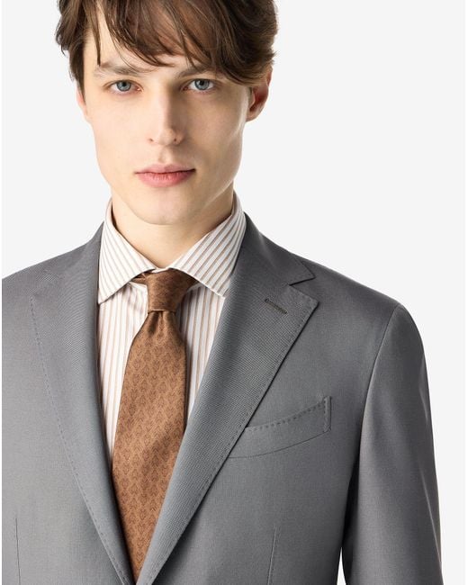 Corneliani Gray Naturally Stretch Wool Suit for men