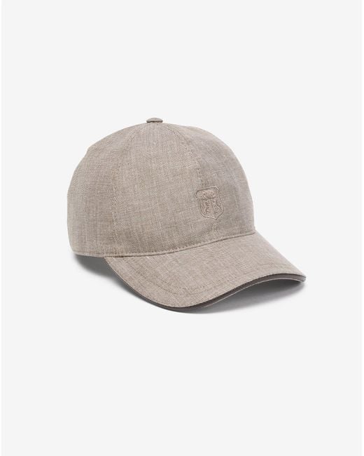 Corneliani White Wool, Linen And Silk Baseball Cap for men