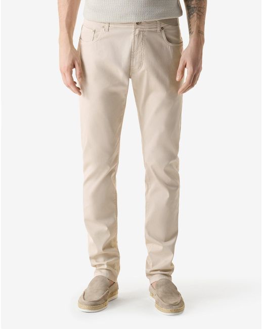 Corneliani Natural Garment-Dyed Stretch Cotton Jeans for men