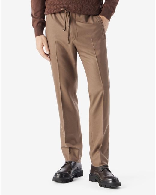 Corneliani Brown Pure Wool Trousers for men