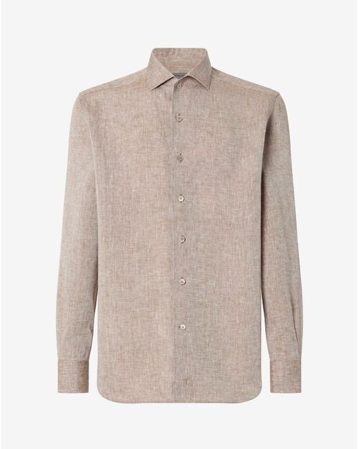 Corneliani Natural Pure Linen Shirt for men