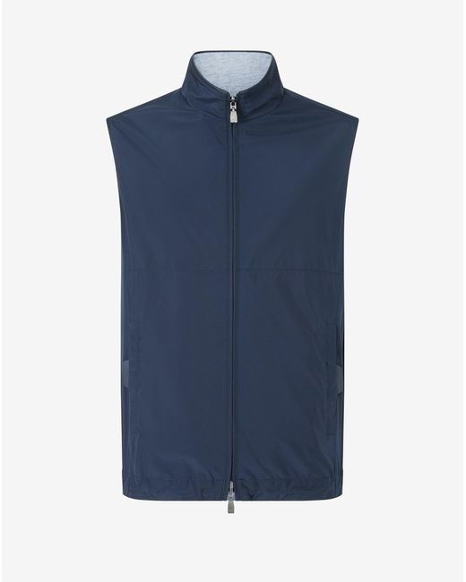 Corneliani Blue Technical Poplin Gilet for men