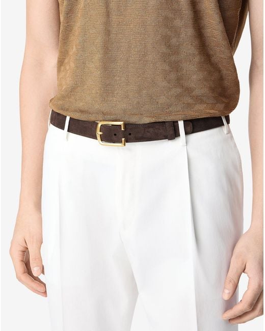 Corneliani Brown Dark Suede Belt for men