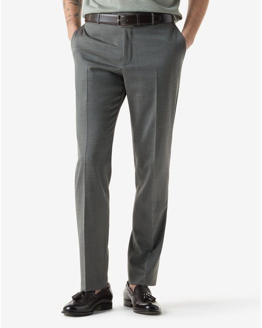 Corneliani Gray Stretch Wool And Linen Suit for men