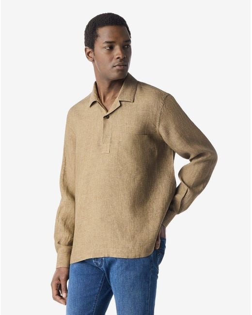 Corneliani Natural Pure Linen Shirt for men