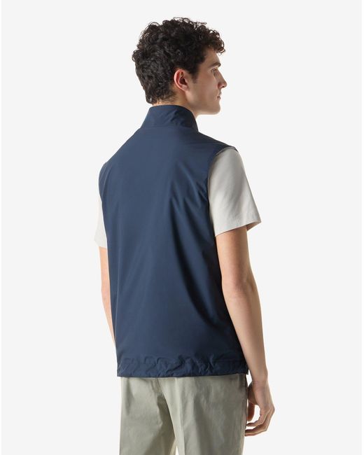 Corneliani Blue Technical Poplin Gilet for men