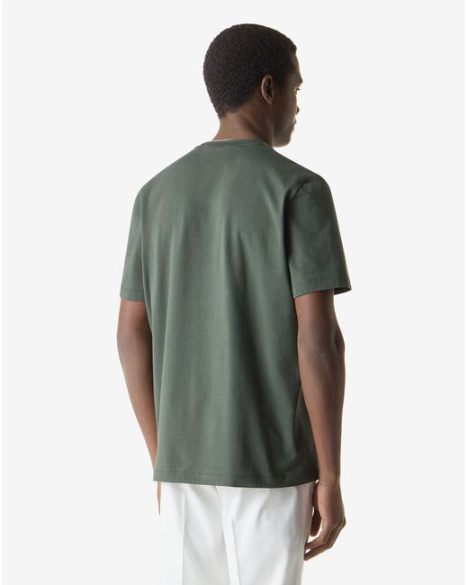 Corneliani Green Crew Neck Stretch Jersey T-Shirt for men