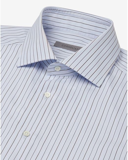 Camicia Con Riga Azzurra E Nera di Corneliani in Blue da Uomo