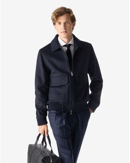 Corneliani Blue Wool And Cashmere Jacket for men
