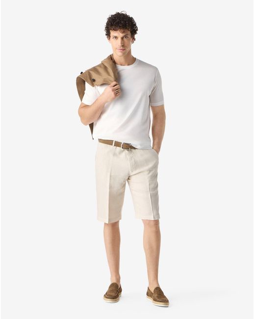 Corneliani White Crew Neck Pure Cotton T-Shirt for men