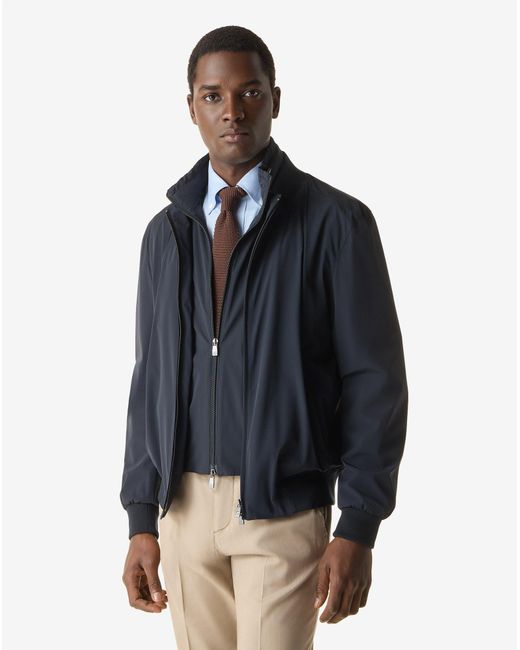 Corneliani Blue Stretch Technical Fabric Jacket With Inner Vest for men