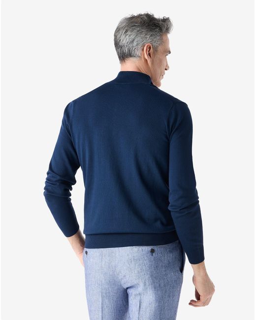 Corneliani Blue Full-Zip Pima Cotton Sweatshirt for men