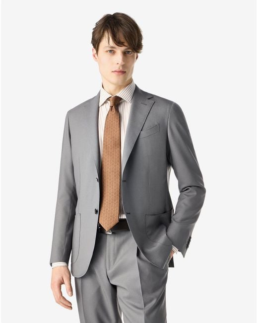 Corneliani Gray Naturally Stretch Wool Suit for men