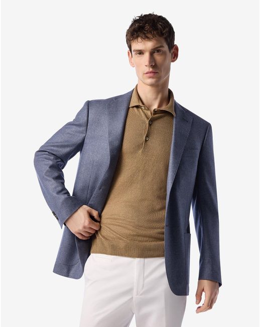 Corneliani Blue Denim Wool And Silk Jacket for men